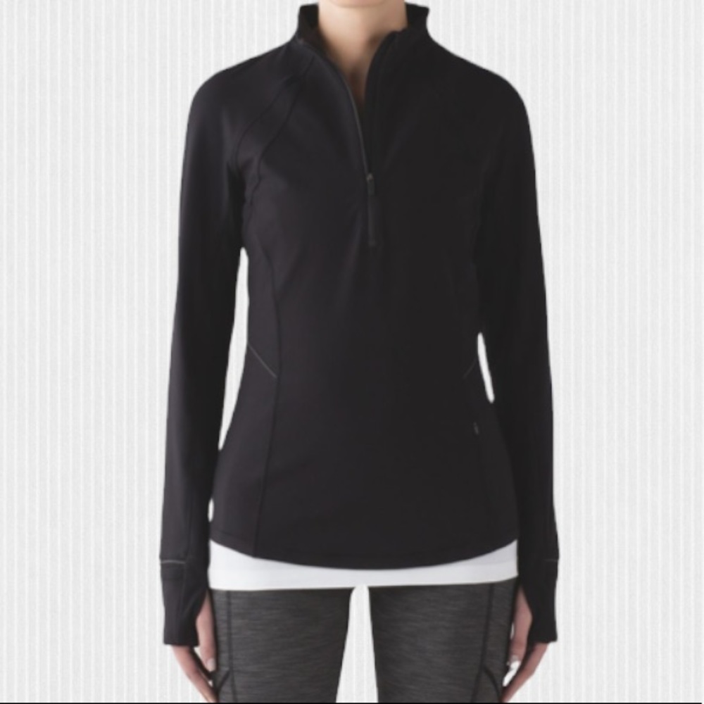 Lululemon Half Zip Running Shirt Black Size 10